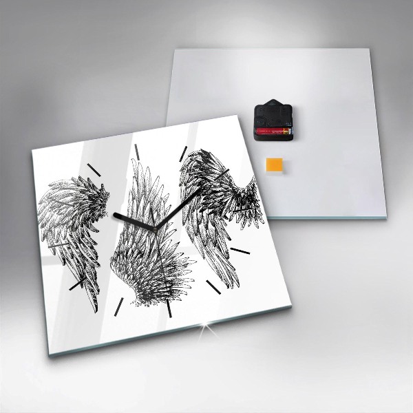 Horloge murale carrée 'ailes d''ange'