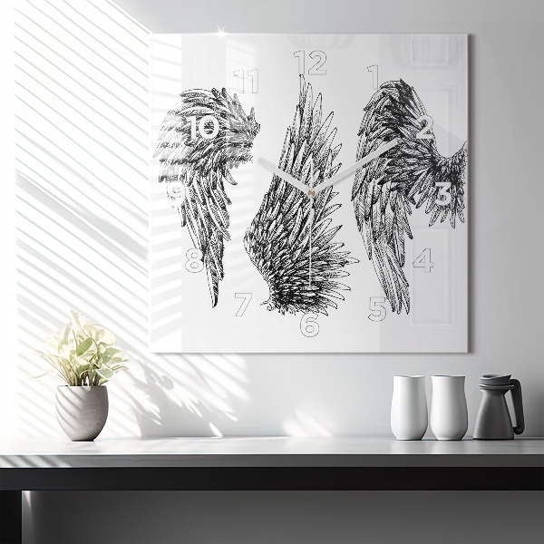 Horloge murale carrée 'ailes d''ange'