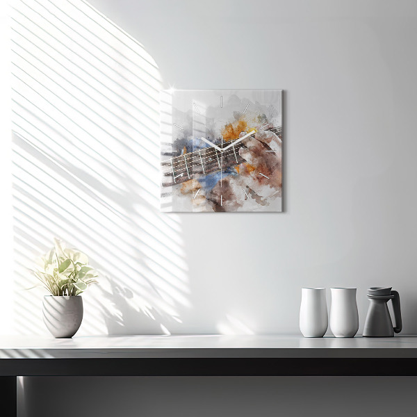 Horloge murale carrée Graphiques de guitare