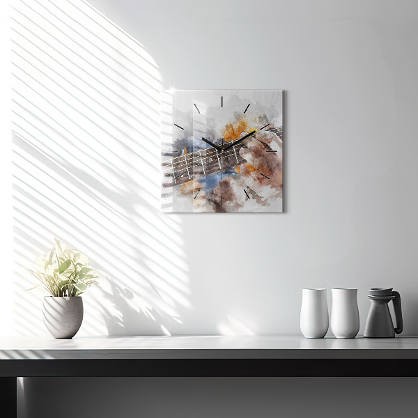 Horloge murale carrée Graphiques de guitare