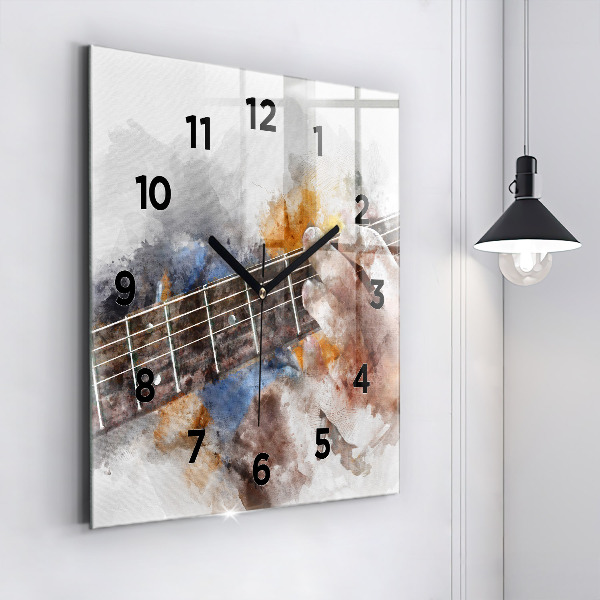 Horloge murale carrée Graphiques de guitare