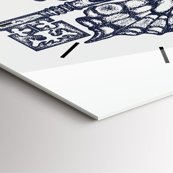 Horloge murale carrée Papillon et clé - style bohème