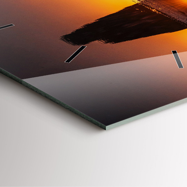 Horloge murale carrée Coureur et coucher de soleil