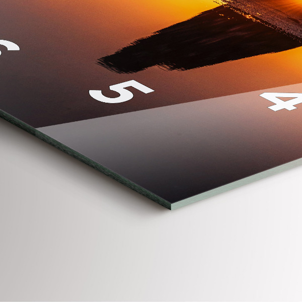 Horloge murale carrée Coureur et coucher de soleil