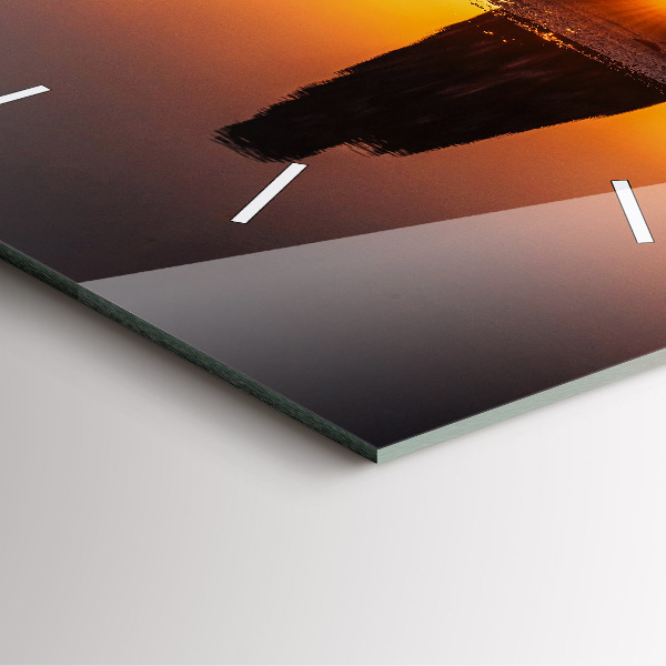 Horloge murale carrée Coureur et coucher de soleil