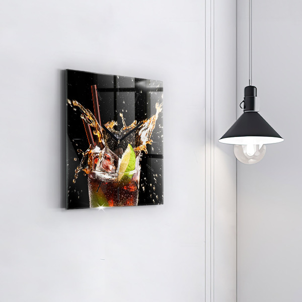 Horloge murale carrée Boire avec de la glace