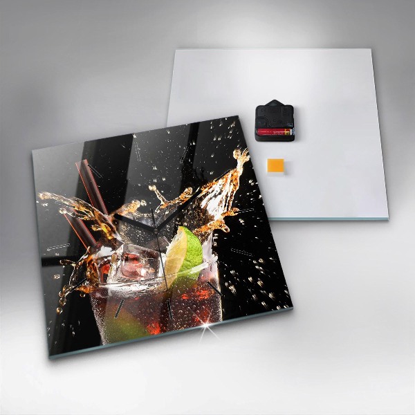 Horloge murale carrée Boire avec de la glace