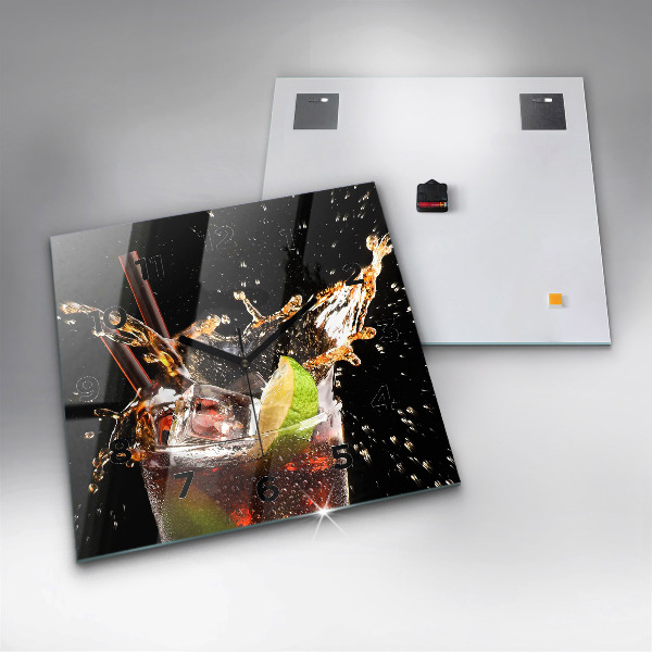 Horloge murale carrée Boire avec de la glace