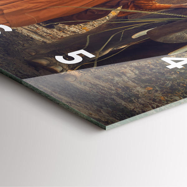 Horloge murale carrée Moine conduisant des éléphants