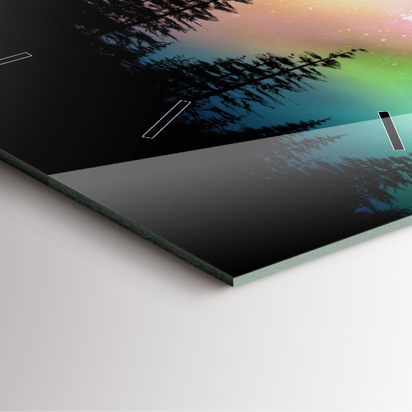 Horloge murale carrée Aurores boréales