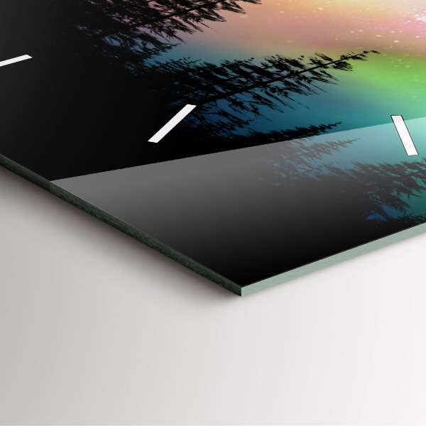 Horloge murale carrée Aurores boréales