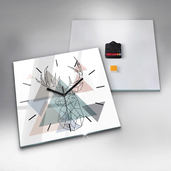 Horloge murale carrée Renne à la scandinave