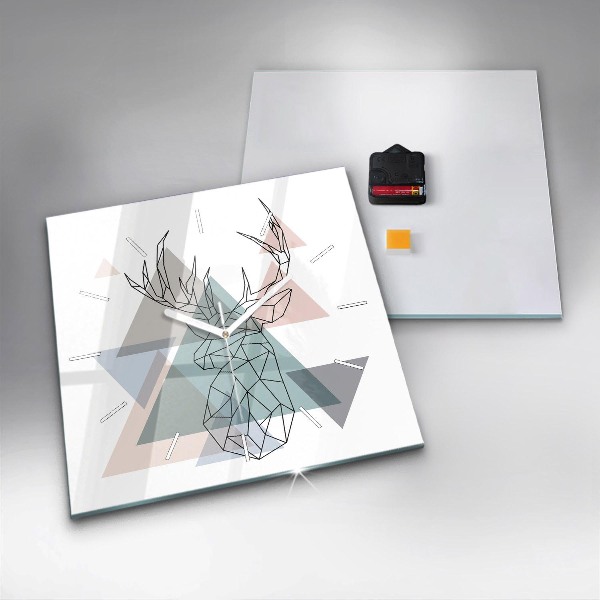 Horloge murale carrée Renne à la scandinave