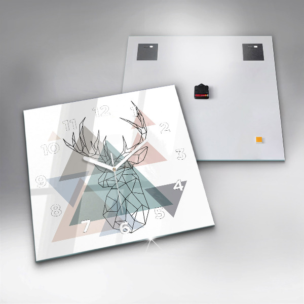 Horloge murale carrée Renne à la scandinave