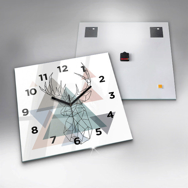 Horloge murale carrée Renne à la scandinave