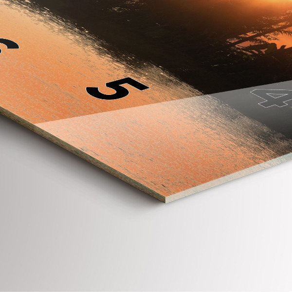 Horloge murale carrée Coucher de soleil et palmiers