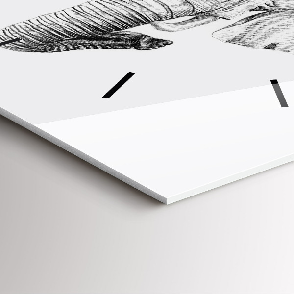 Horloge murale carrée 'Tête d''éléphant graphique'