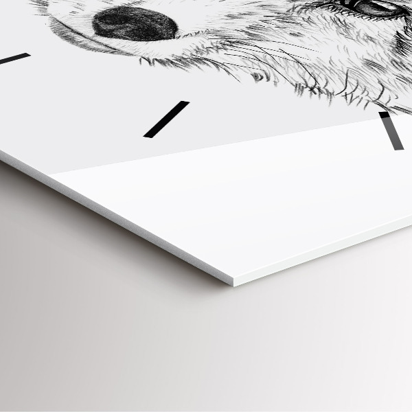 Horloge murale carrée Tête de renard graphique