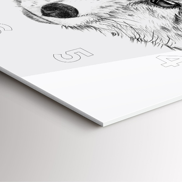 Horloge murale carrée Tête de renard graphique