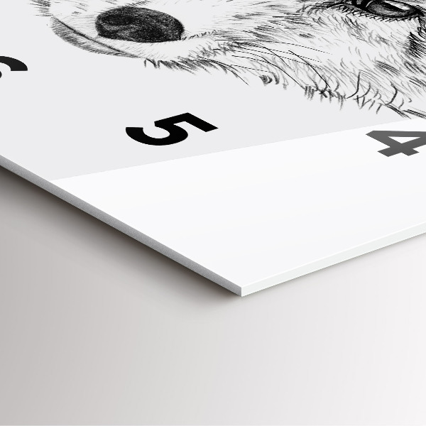 Horloge murale carrée Tête de renard graphique