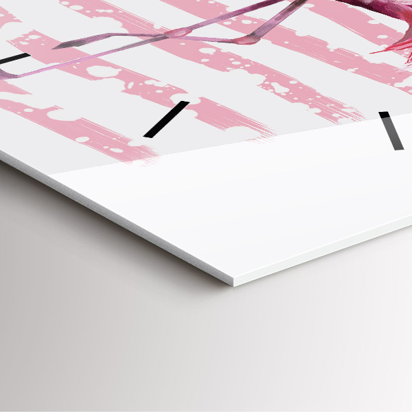 Horloge murale carrée Graphique Flamingo