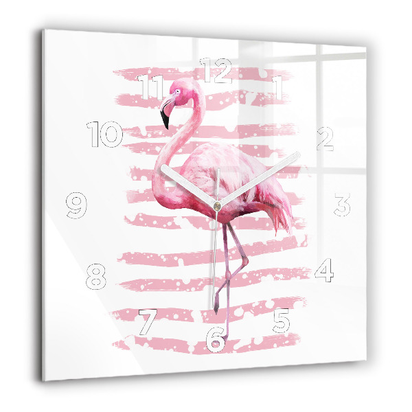 Horloge murale carrée Graphique Flamingo
