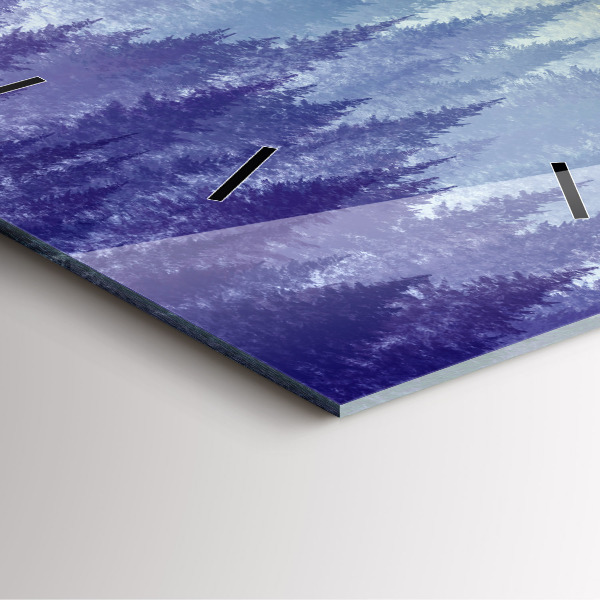 Horloge murale carrée Forêt dans le brouillard