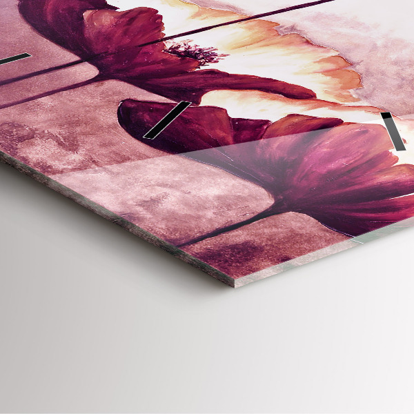 Horloge murale carrée Coquelicots en fleurs