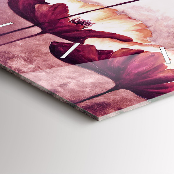 Horloge murale carrée Coquelicots en fleurs