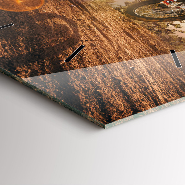 Horloge murale carrée Homme sur une moto