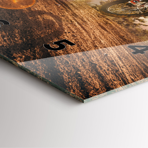 Horloge murale carrée Homme sur une moto