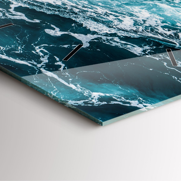 Horloge murale carrée Vagues tourbillonnantes et mousseuses