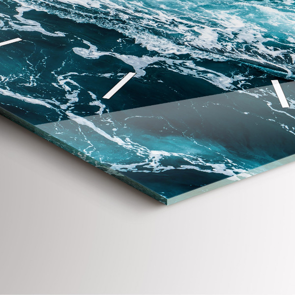 Horloge murale carrée Vagues tourbillonnantes et mousseuses