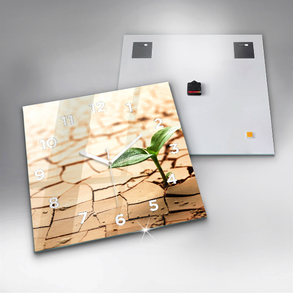 Horloge murale carrée Planter dans un sol sec