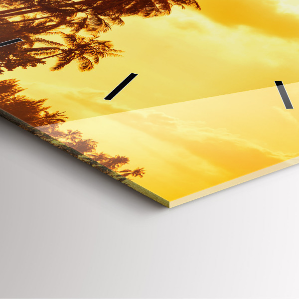 Horloge murale carrée Palmiers ensoleillés