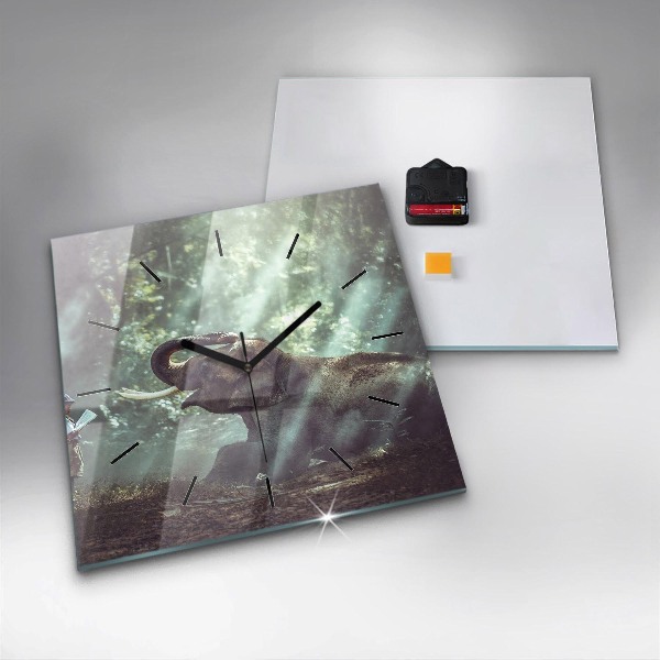 Horloge murale carrée Un garçon lit un livre