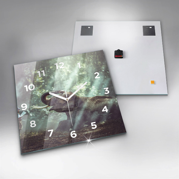 Horloge murale carrée Un garçon lit un livre