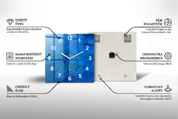 Horloge murale carrée Cubes colorés