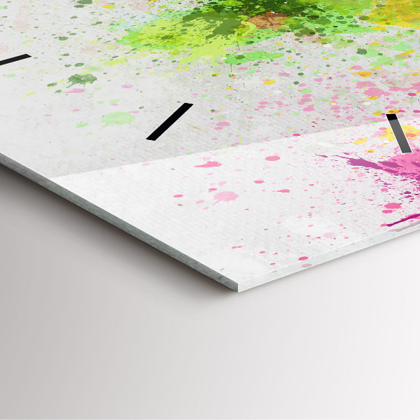 Horloge murale carrée Carte du monde sur papier