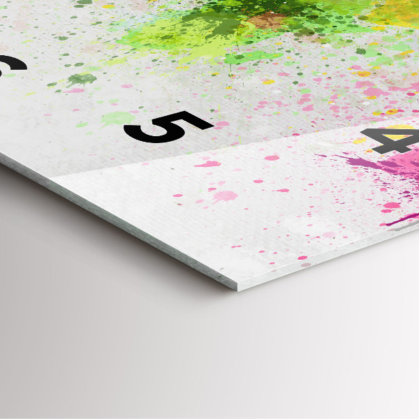 Horloge murale carrée Carte du monde sur papier