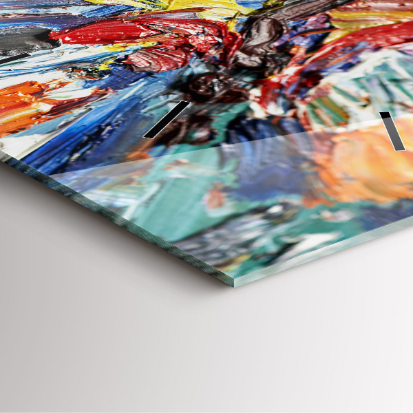 Horloge carrée en verre 'Fragment d''une œuvre d''art à l''huile'