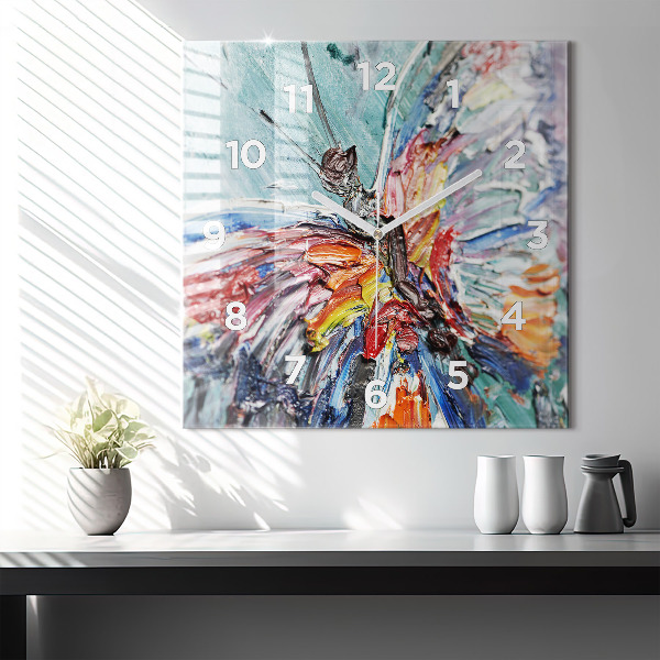 Horloge carrée en verre 'Fragment d''une œuvre d''art à l''huile'