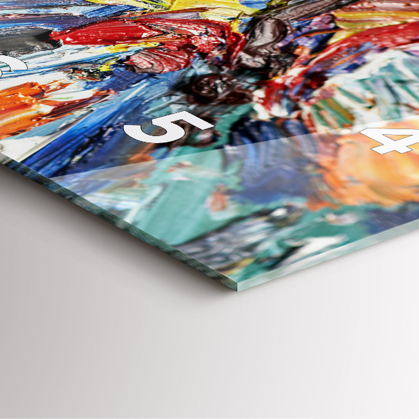 Horloge carrée en verre 'Fragment d''une œuvre d''art à l''huile'