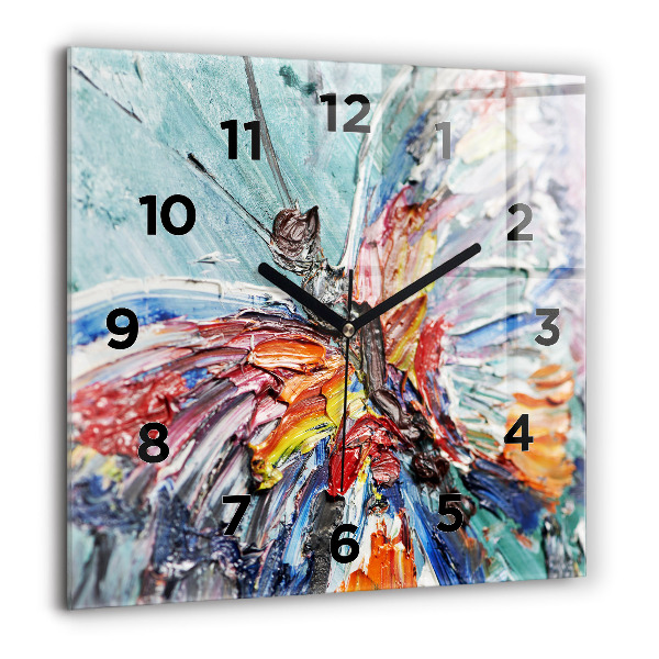 Horloge carrée en verre 'Fragment d''une œuvre d''art à l''huile'