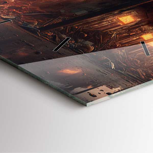 Horloge murale carrée Bâtiment apocalyptique