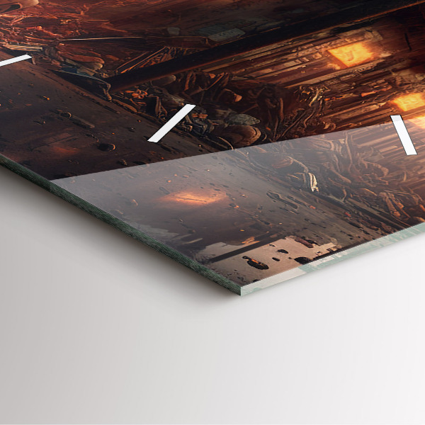 Horloge murale carrée Bâtiment apocalyptique