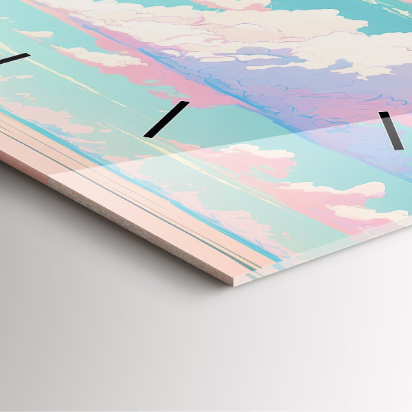 Horloge murale carrée Couleur pastel du ciel