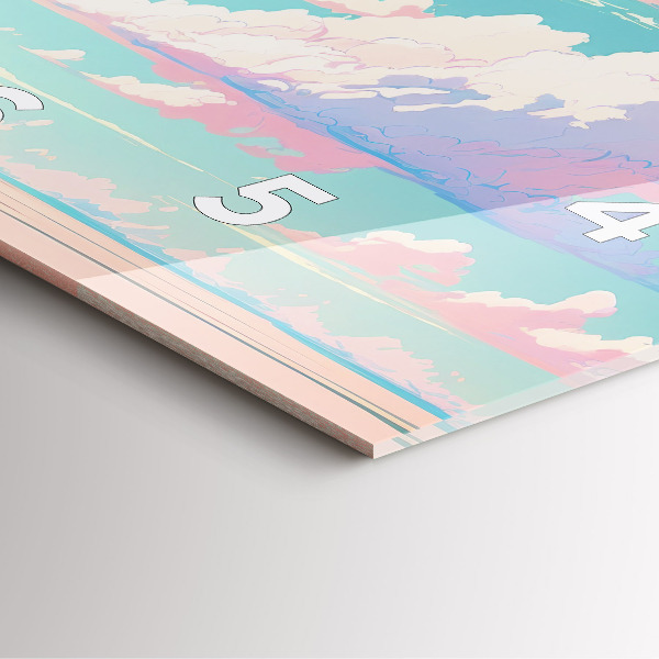 Horloge murale carrée Couleur pastel du ciel