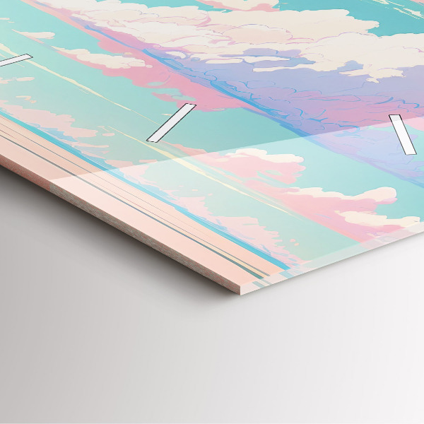 Horloge murale carrée Couleur pastel du ciel