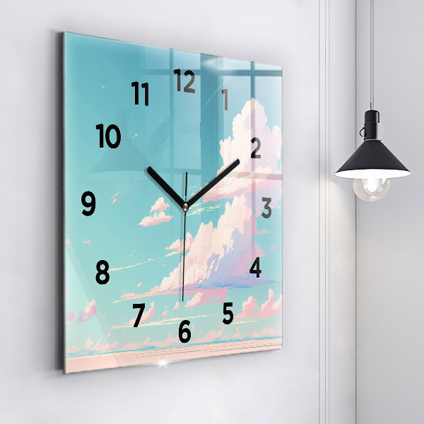 Horloge murale carrée Couleur pastel du ciel